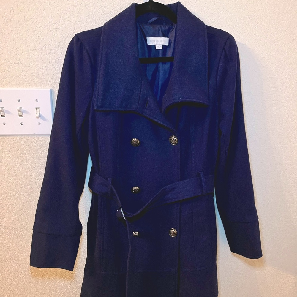 NAVY BLUE WOOL BLEND COAT NY & CO